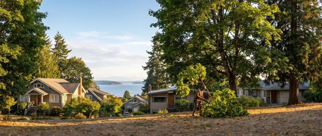 Leafy Bellingham neighbourhood above the bay