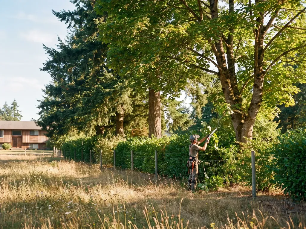 Rural hedgerow and trees near Custer